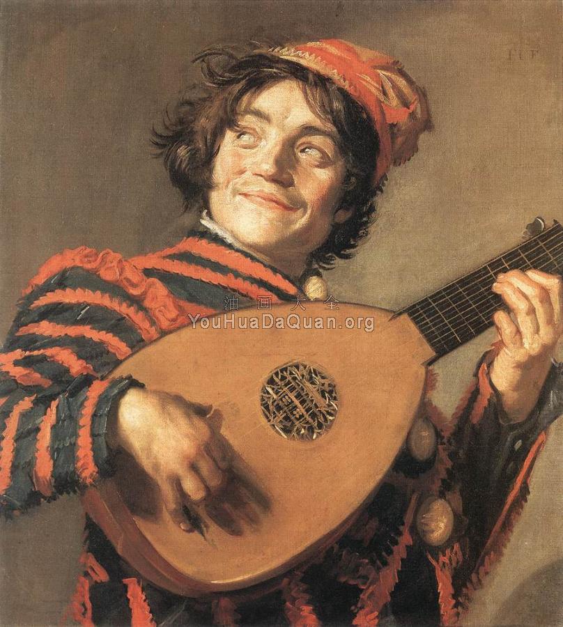 Buffoon Playing a Lute - 弗朗斯·哈尔斯